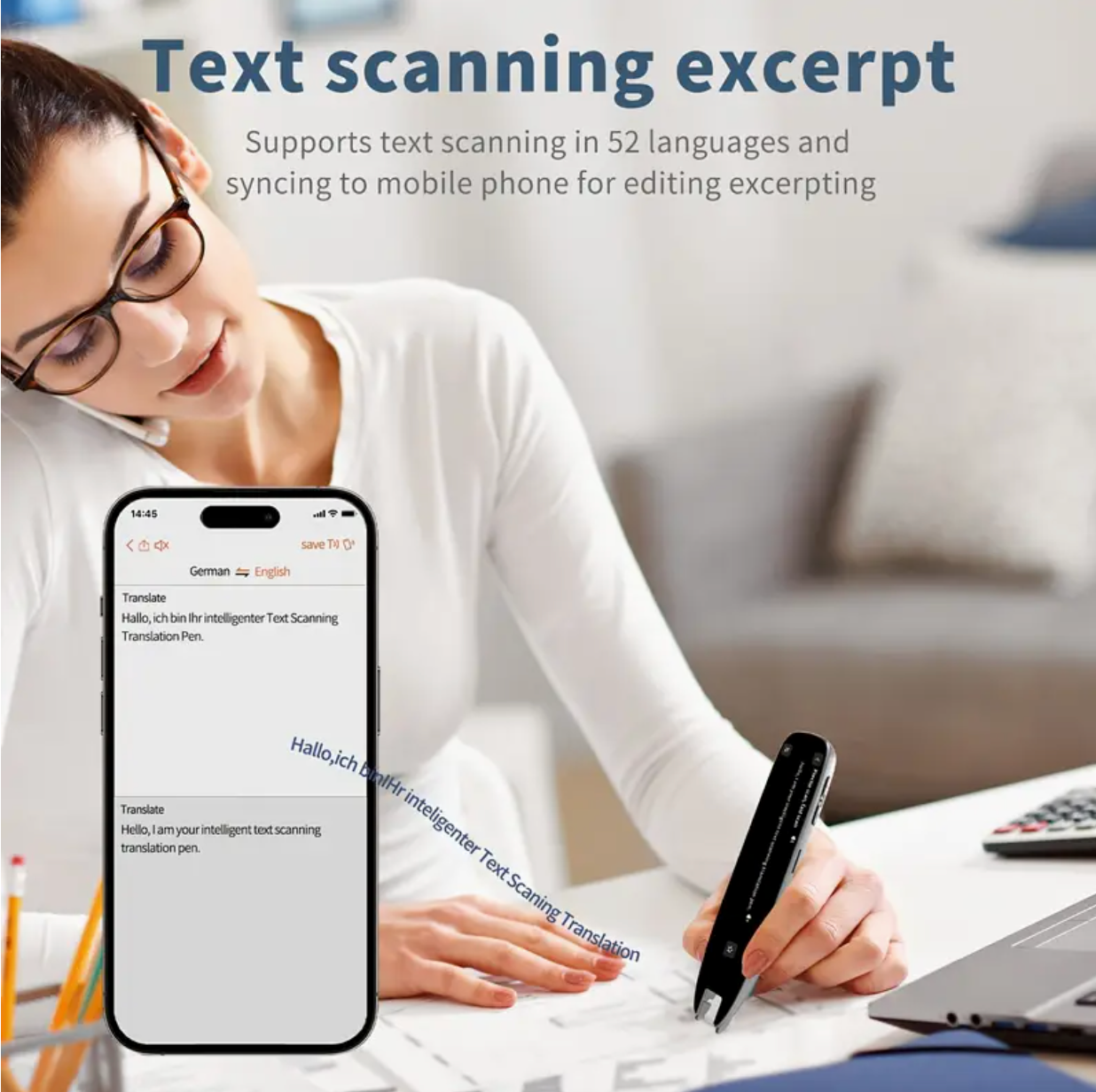 Stylo-Scanner de Traduction 142 Langues – Wi-Fi, Écran 3,5", Caméra & Batterie USB + CADEAU OFFERT!
