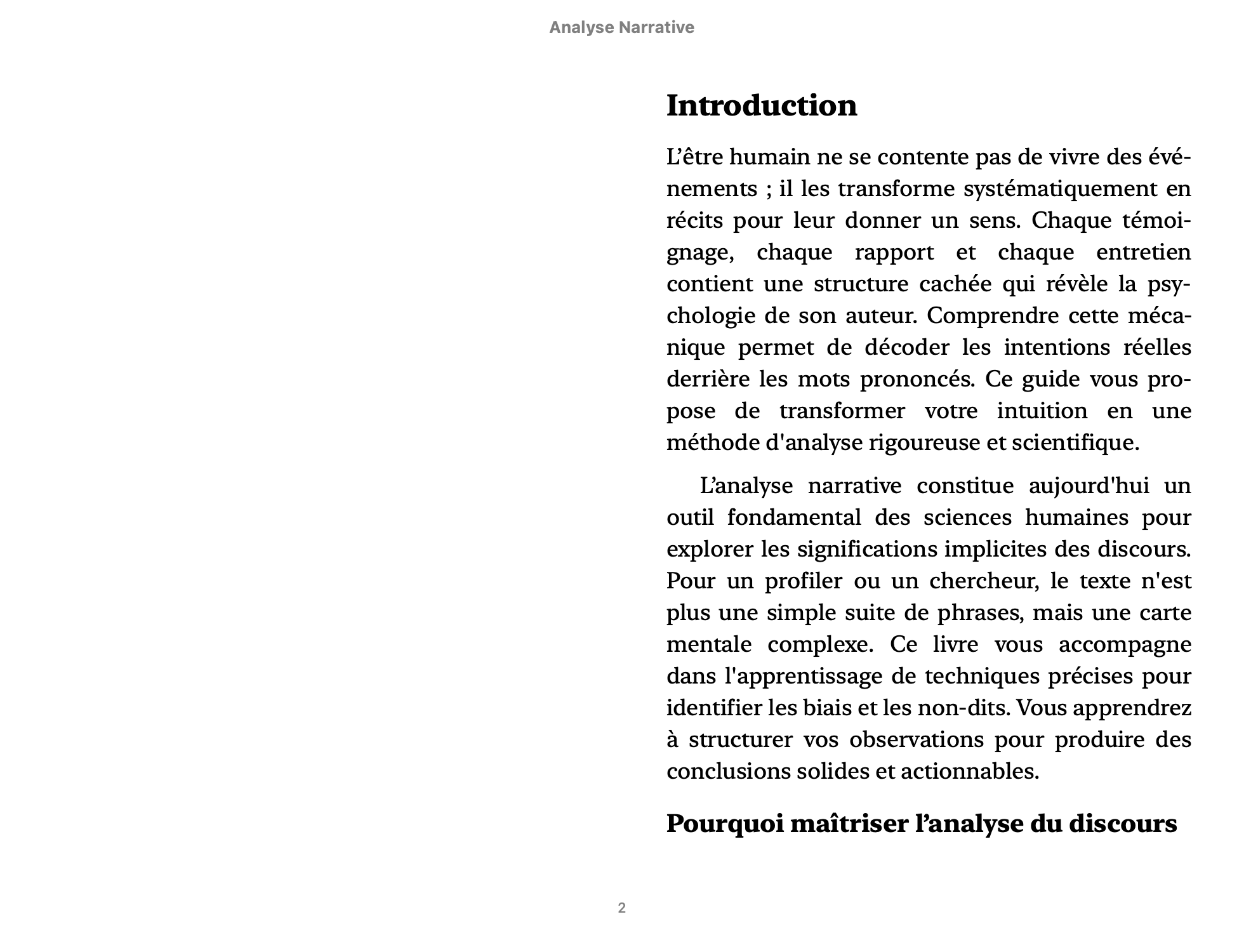 Analyse Narrative : Le guide complet du Profiler (Savoir Communiquer dans un monde en Crises)