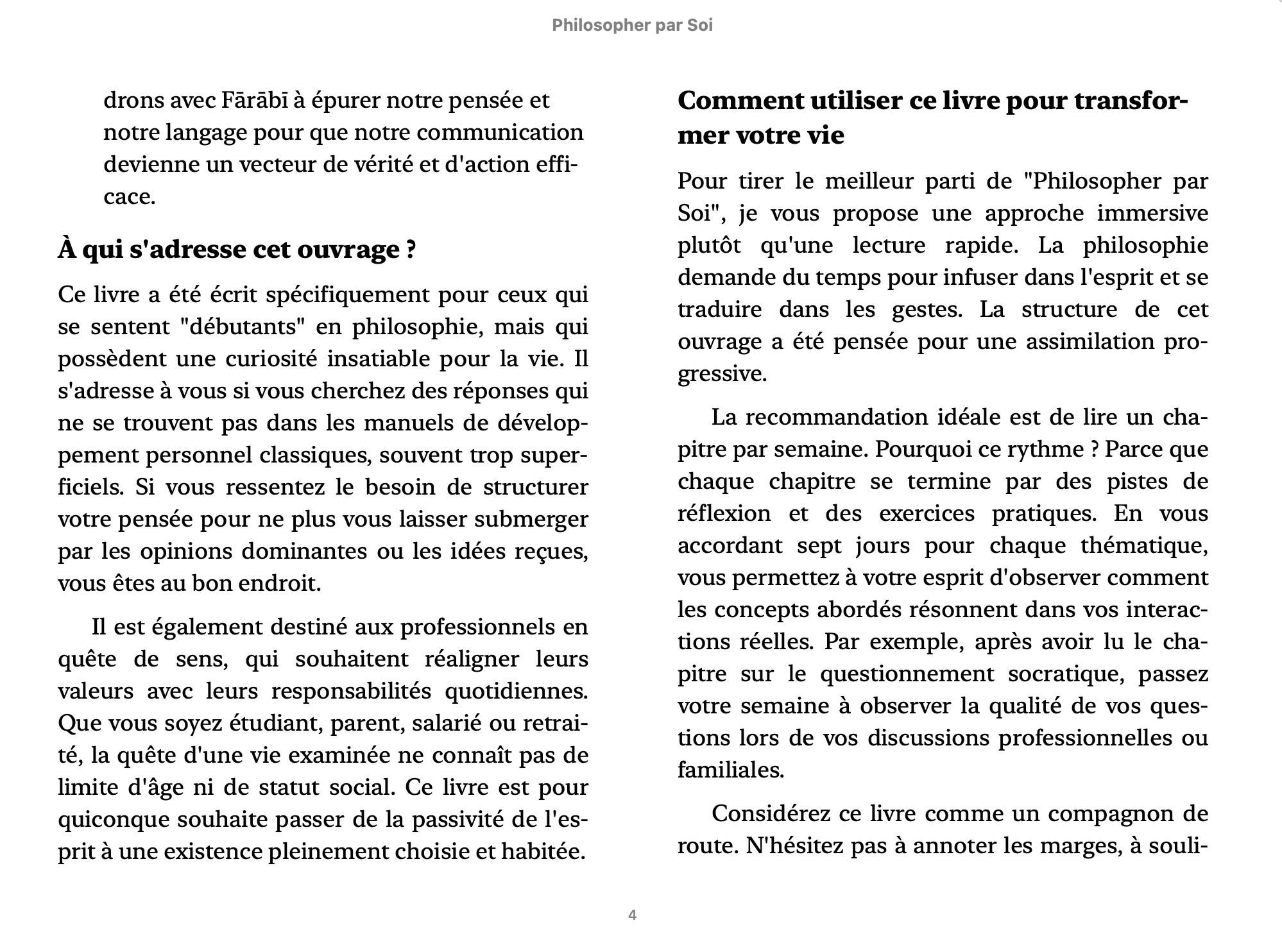 Philosopher par soi : La sagesse incarnée (Écrire sa légende)