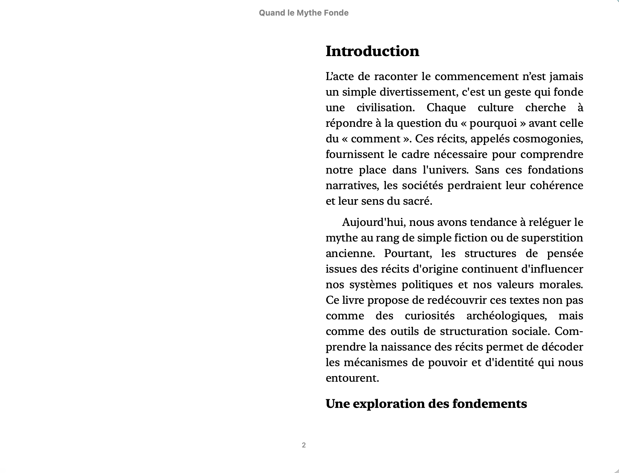 Quand le mythe fonde (Écrire sa légende)