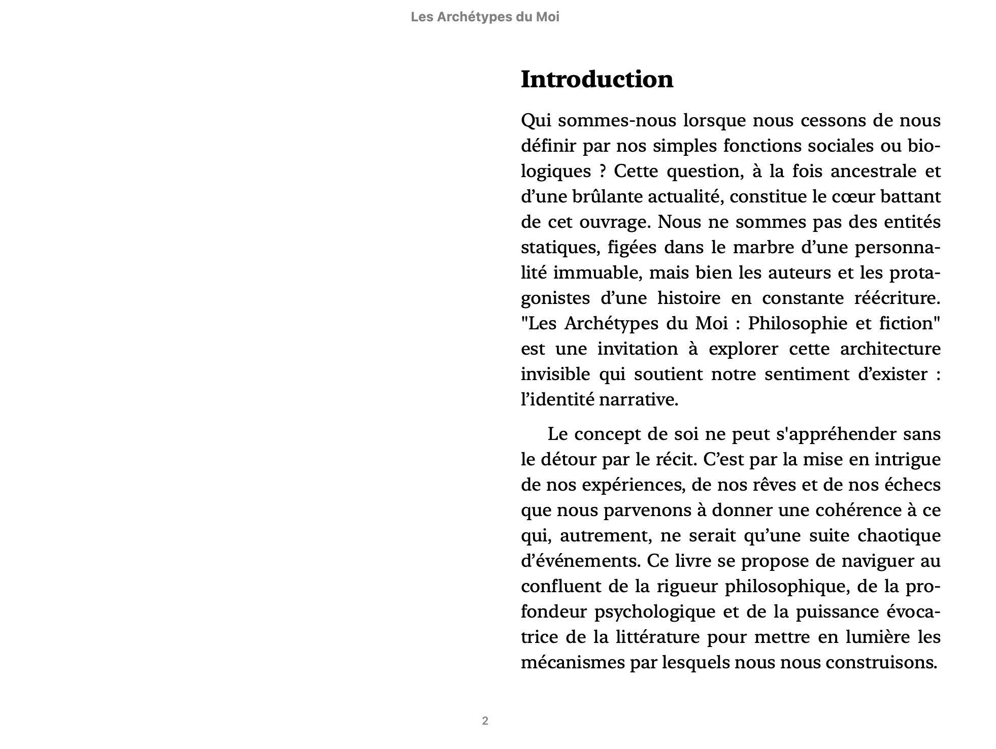 Les archétypes du moi: Philosophie et fiction (Écrire sa légende)