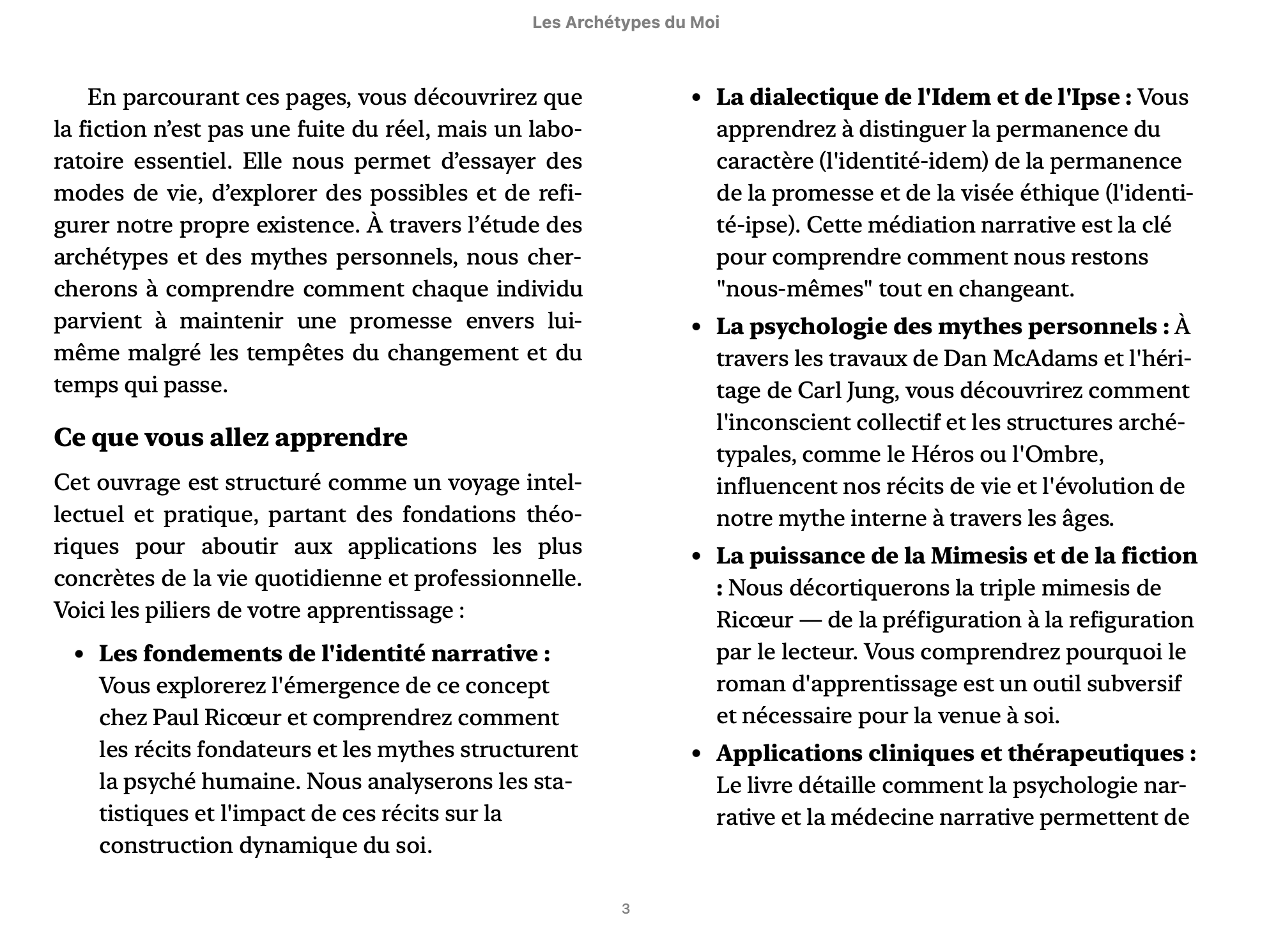 Les archétypes du moi: Philosophie et fiction (Écrire sa légende)