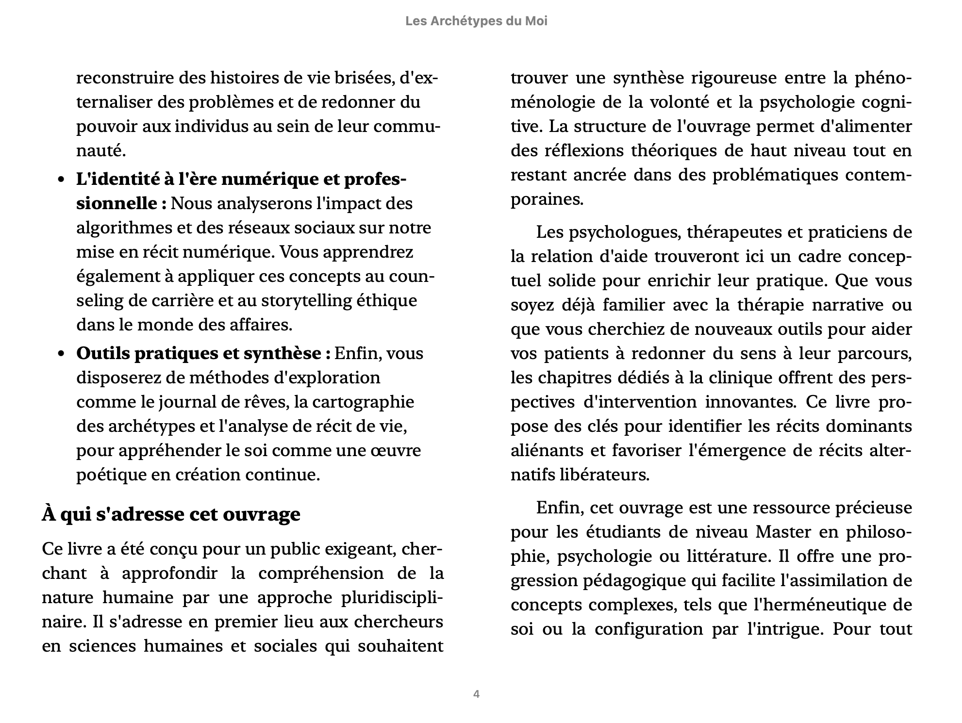 Les archétypes du moi: Philosophie et fiction (Écrire sa légende)