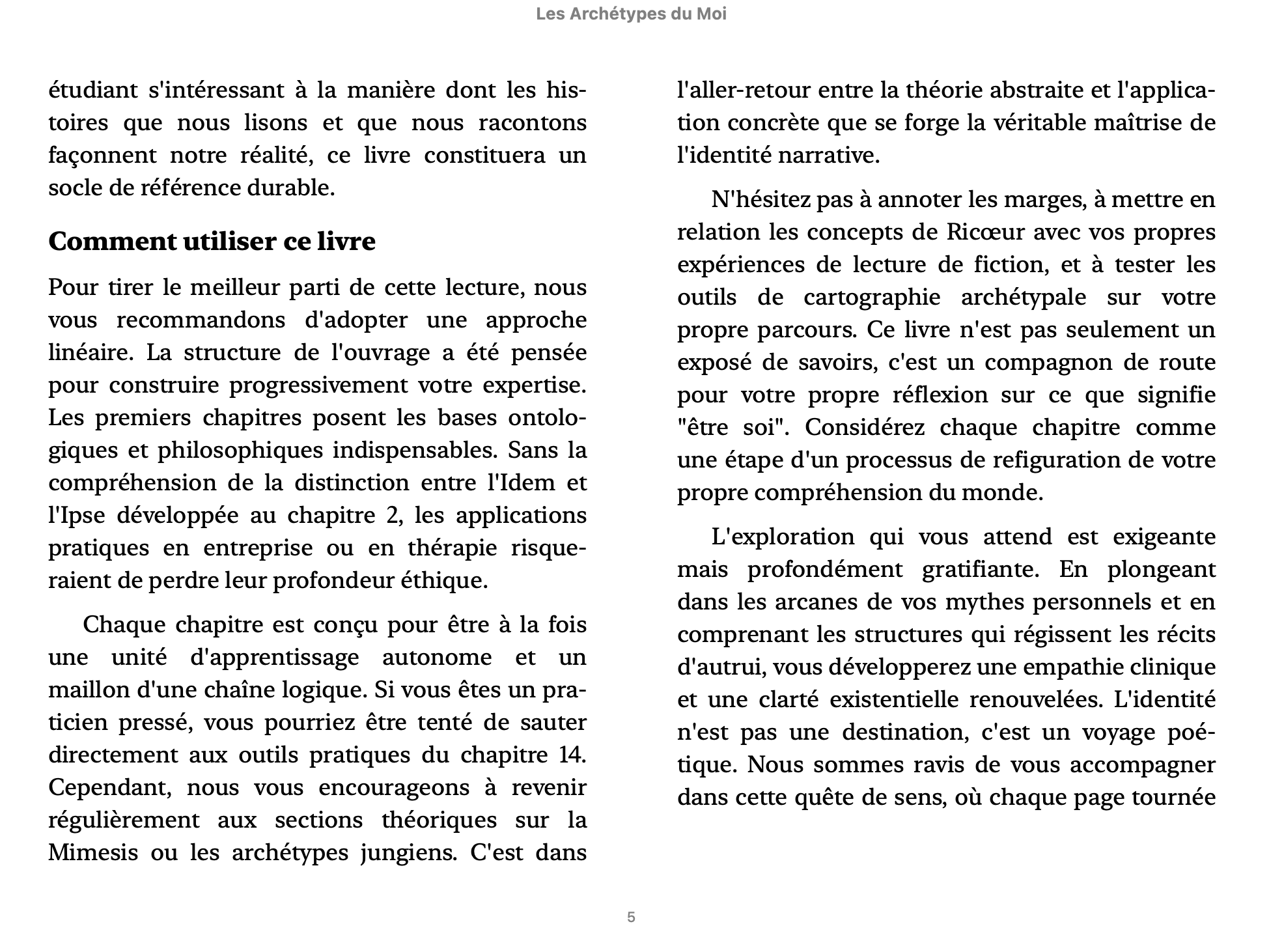 Les archétypes du moi: Philosophie et fiction (Écrire sa légende)