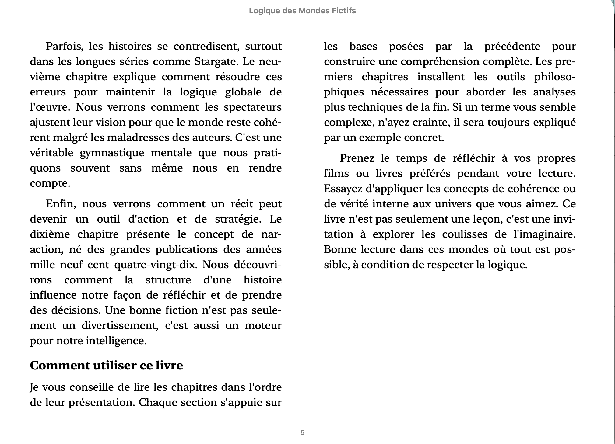 Logique des Mondes Fictifs: Cohérence et vérité (Écrire sa légende)